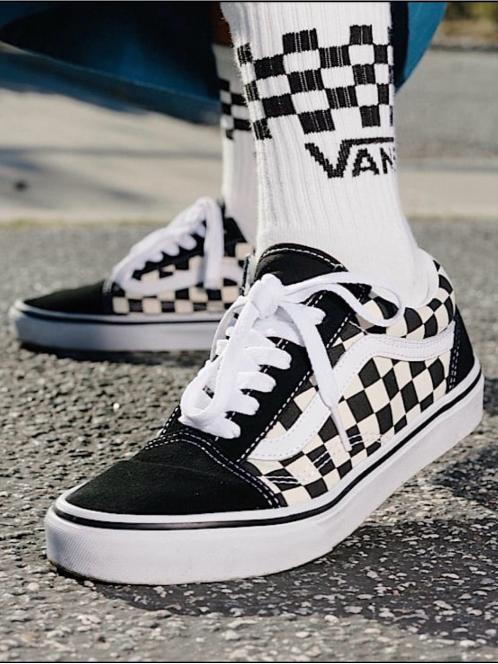 Vans Black and White Checkerboard Old Skool Sneakers